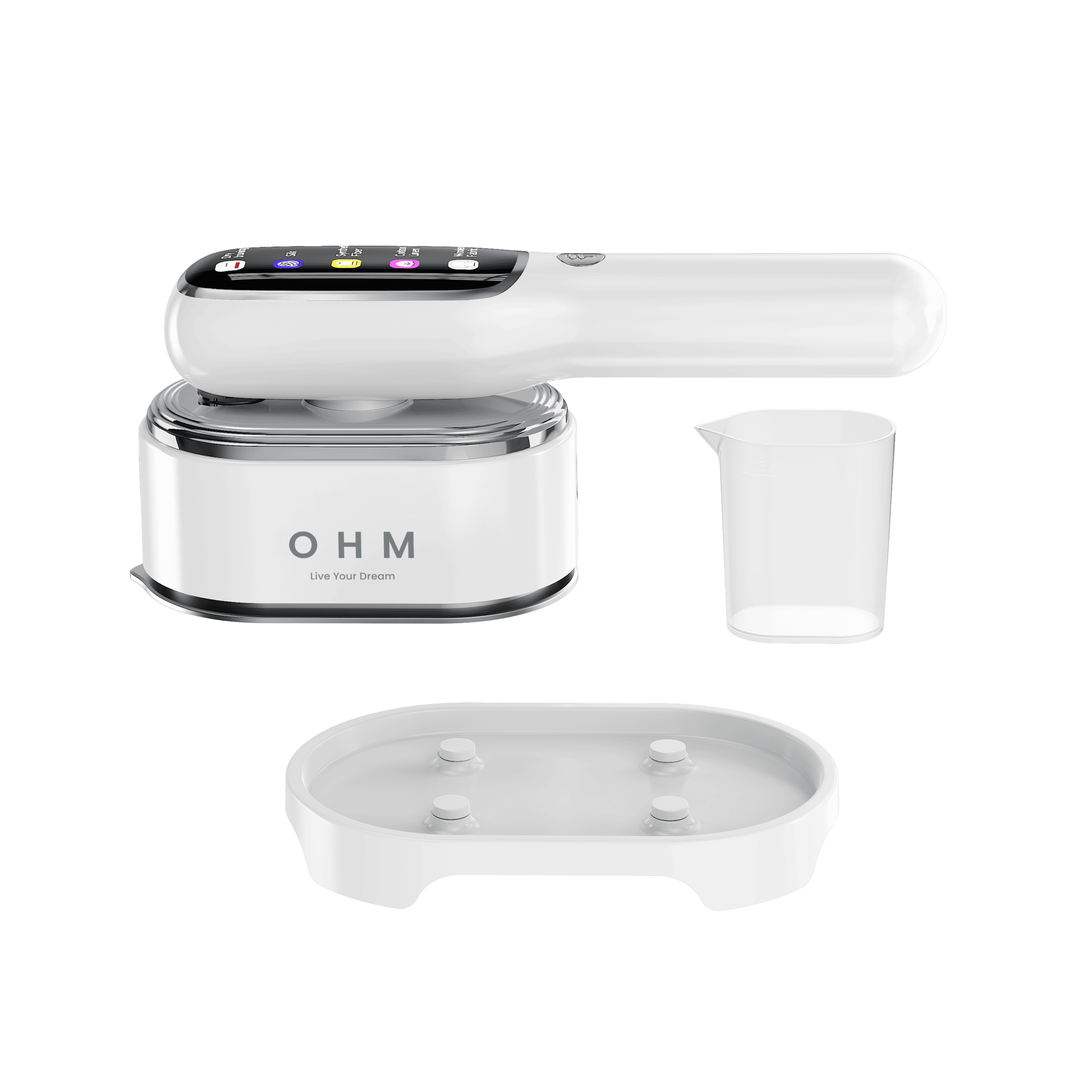 Modern water ionizer with digital controls and accessories for healthy hydration.