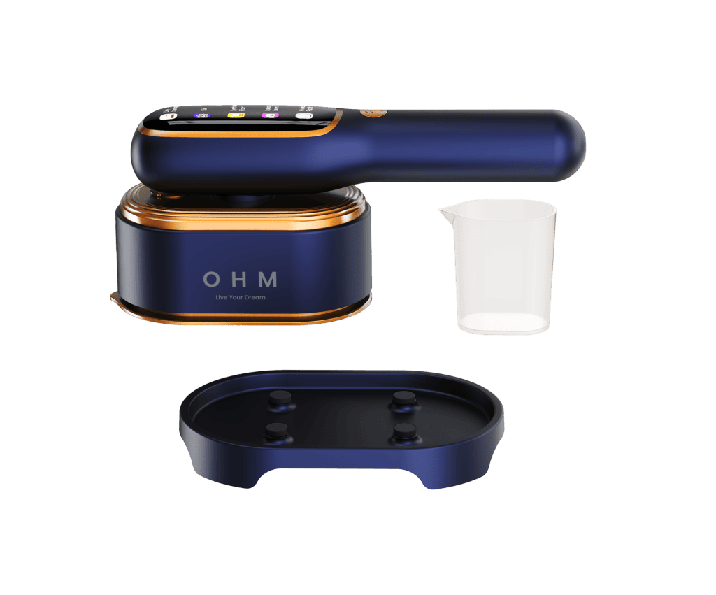 Modern MY OHM vape device with sleek design and accessories.