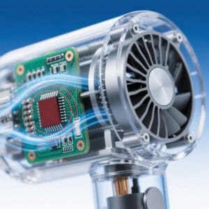 High-tech dryer with multiple temperature settings for tailored drying options.