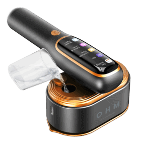 OHM Ultra+ dryer with multiple temperature modes and sleek design.