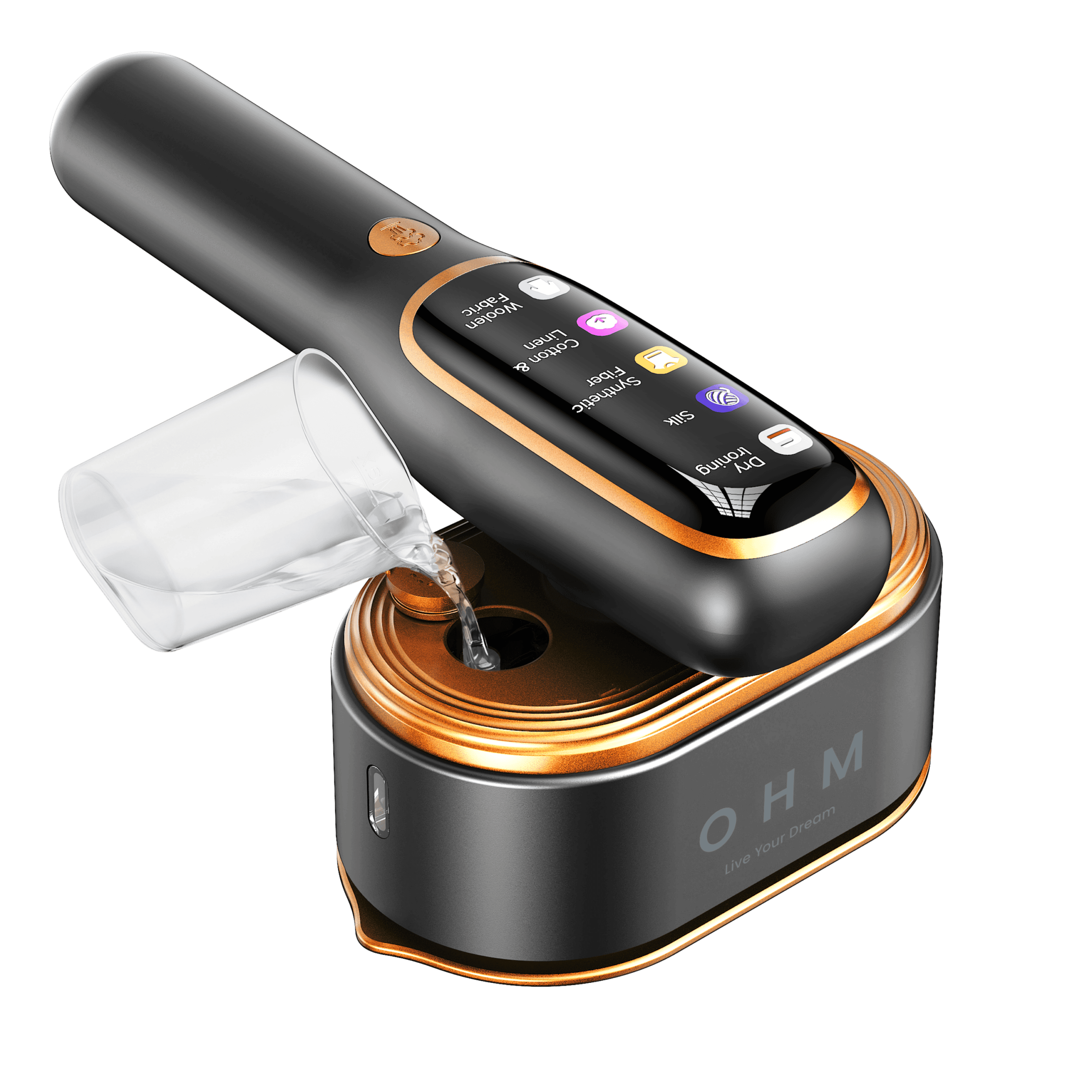 OHM Ultra+ dryer with multiple temperature modes and sleek design.